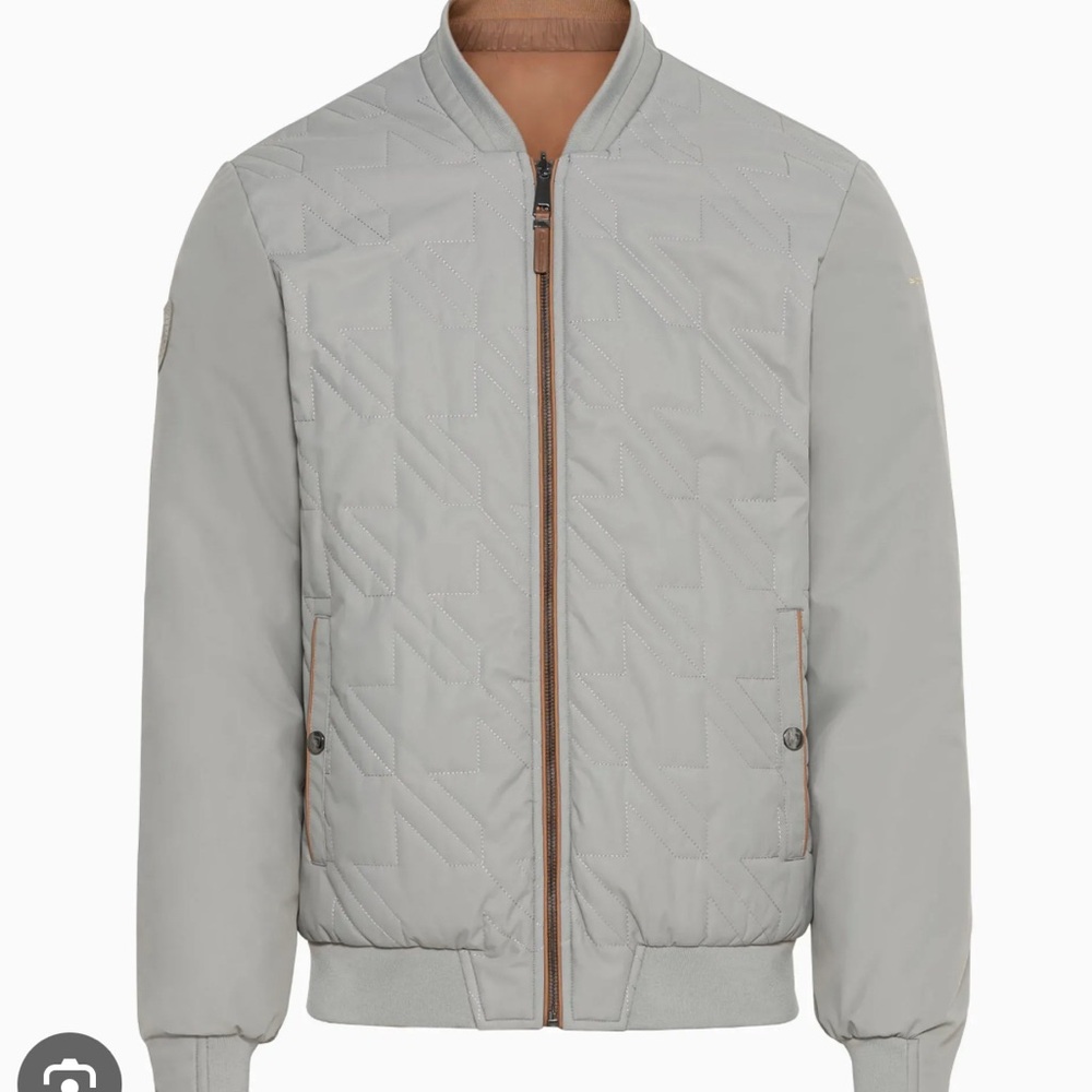Porsche Design Gray Quilted Bomber Jacket